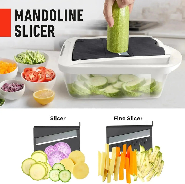 Vegetable Cutter | Dice Slice and Grate | Collection Box & Safety Holder 6