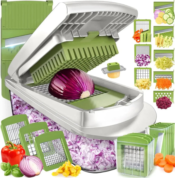 Vegetable Cutter | Dice Slice and Grate | Collection Box & Safety Holder 8