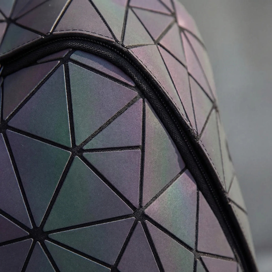 Geometric Paneled Iridescent Backpack - Luminar