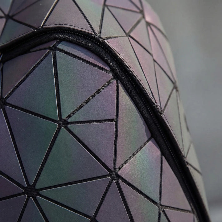 Geometric Paneled Iridescent Backpack - Luminar