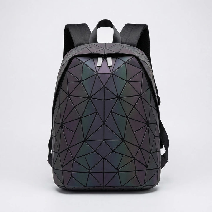 Geometric Paneled Iridescent Backpack - Luminar