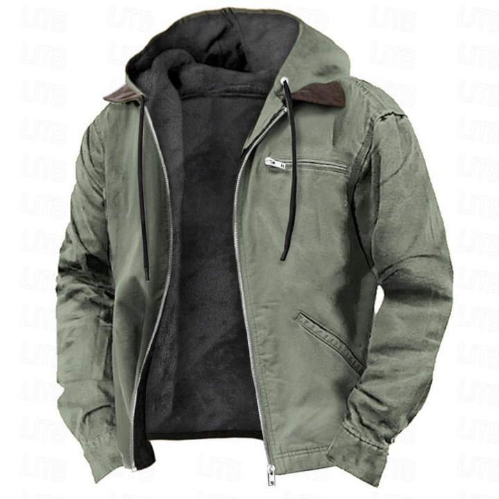 Men's Removable-Hood Winter Jacket - Warm Full-Zip Layer 2