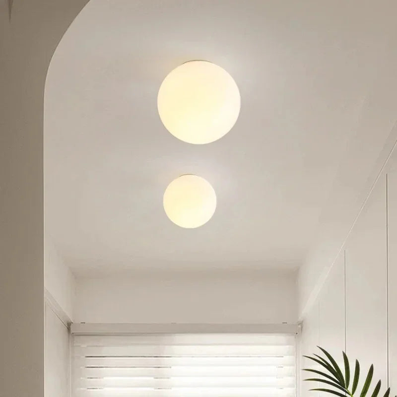 Modern Opal Glass Sphere Ceiling Light for Hallways 7