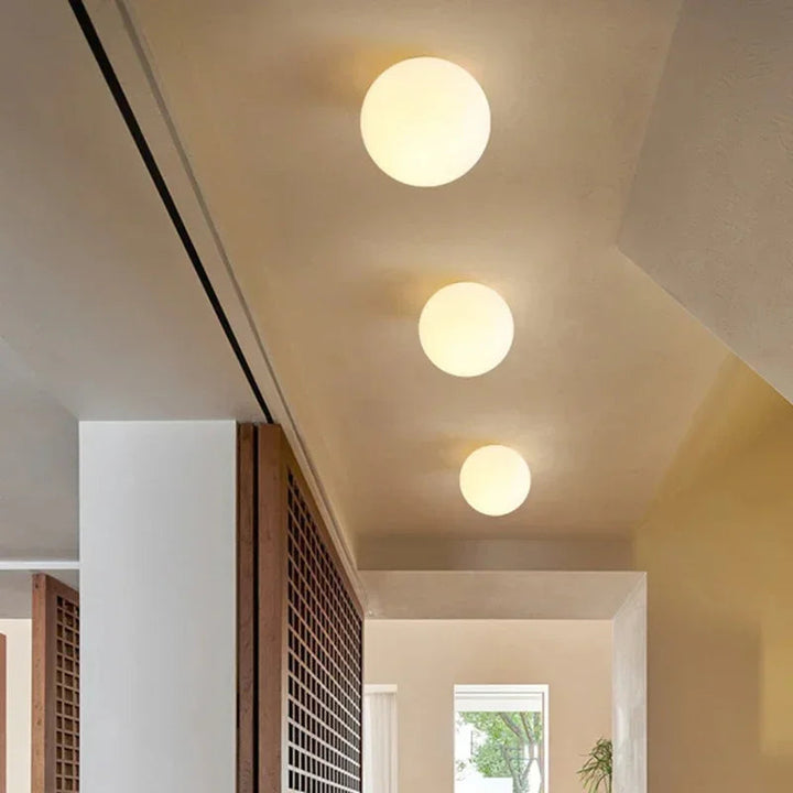 Modern Opal Glass Sphere Ceiling Light for Hallways 9