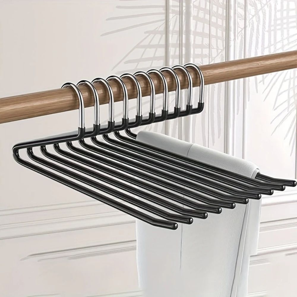 Z Shape Stainless Steel Pants Hangers, Space Saving Closet Organizer 1