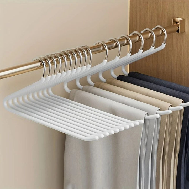 Z Shape Stainless Steel Pants Hangers, Space Saving Closet Organizer 3