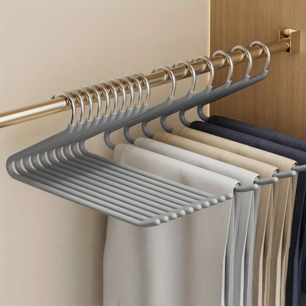 Z Shape Stainless Steel Pants Hangers, Space Saving Closet Organizer 4