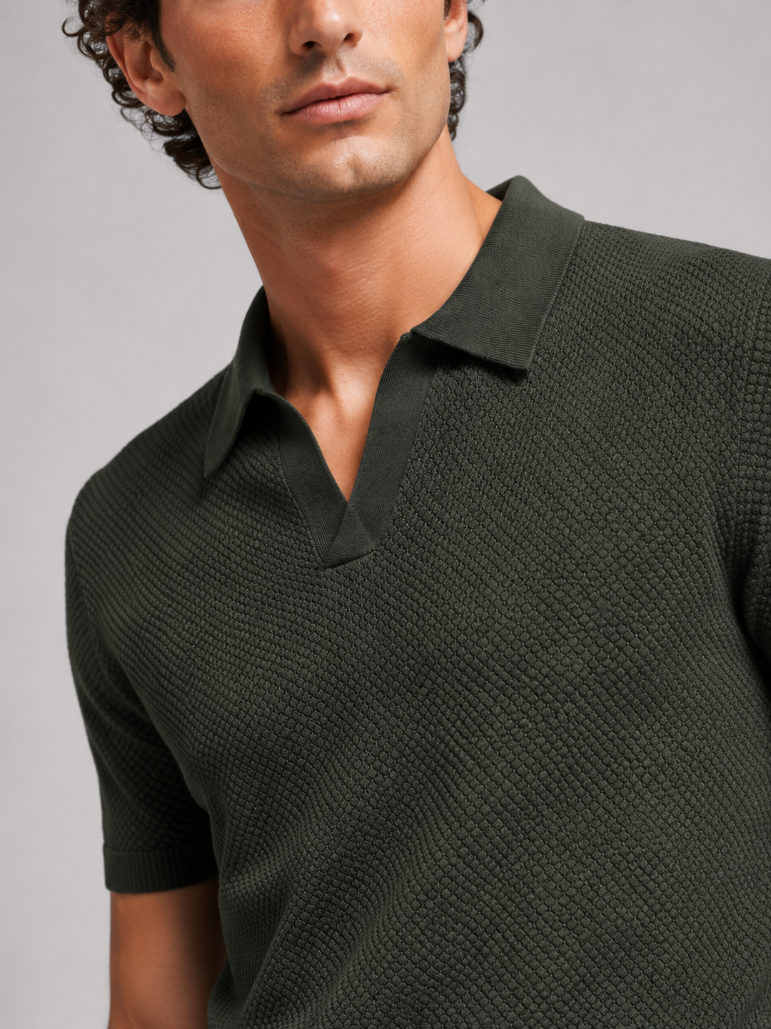 Men's Knit Polo Shirt, Lightweight Breathable Stretch Short Sleeve Summer Polo 12