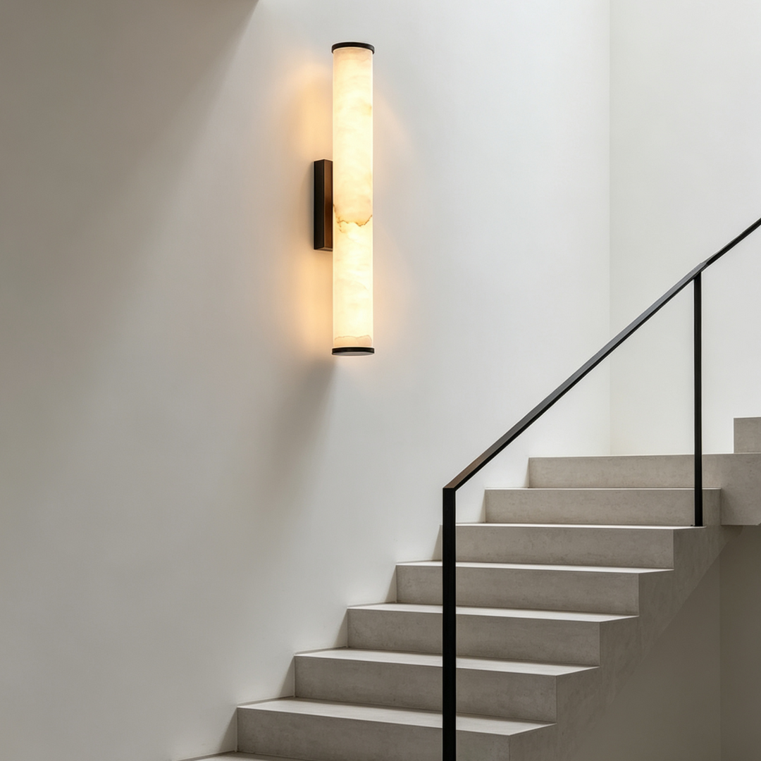Spanish Marble Copper-Tone Wall Sconce, Modern Minimalist LED Wall Light 7