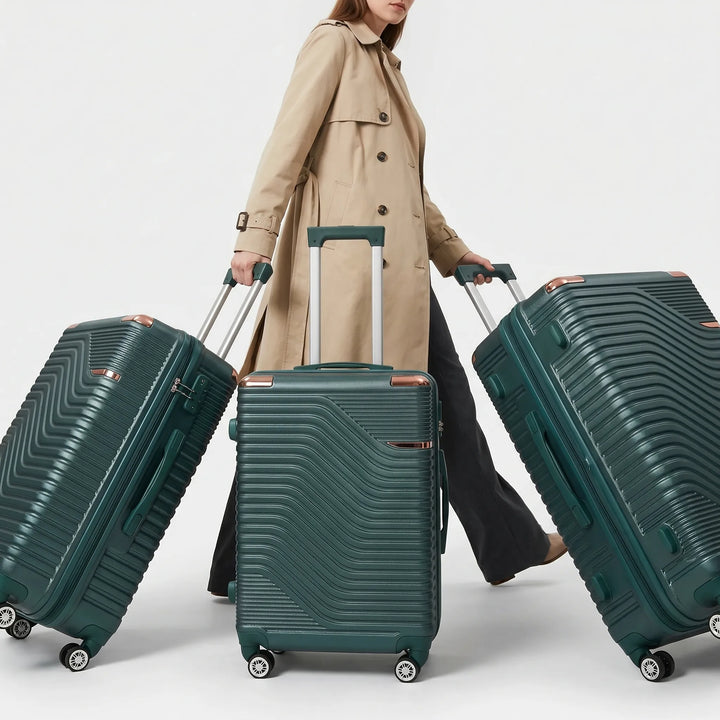 3-Piece hard-shell Spinner Luggage Set - Voyagrip