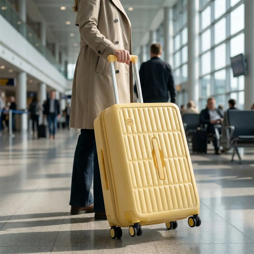 Large Hard-Shell Checked Suitcase With Spinner Wheels - Rolamex