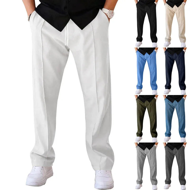 Men's Slim Fit Pants with Elastic Drawstring Waist 6