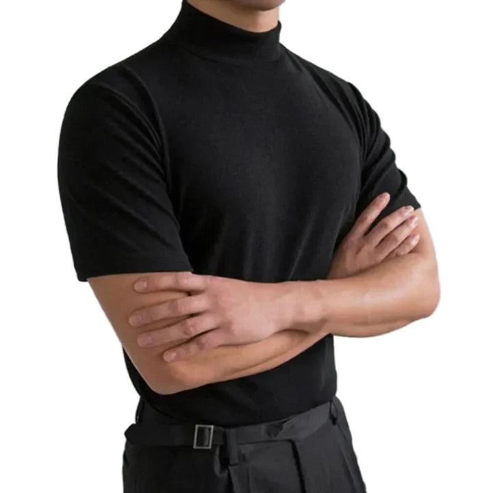 Men's High-Neck T-Shirt – Classic Modern Design for Any Occasion 1