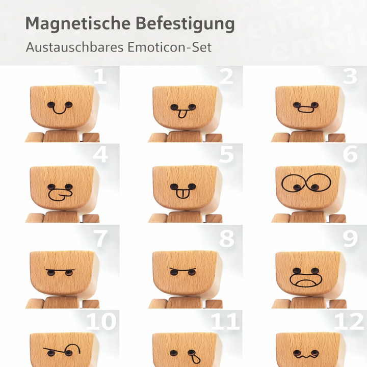 Wooden Rocking Figure Decor with 12 Interchangeable Faces 6