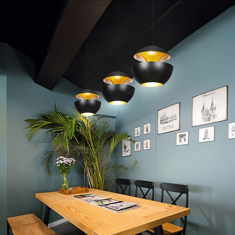 AppleGlow Pendant Light - Artistic E27 Fixture in Black & White 2