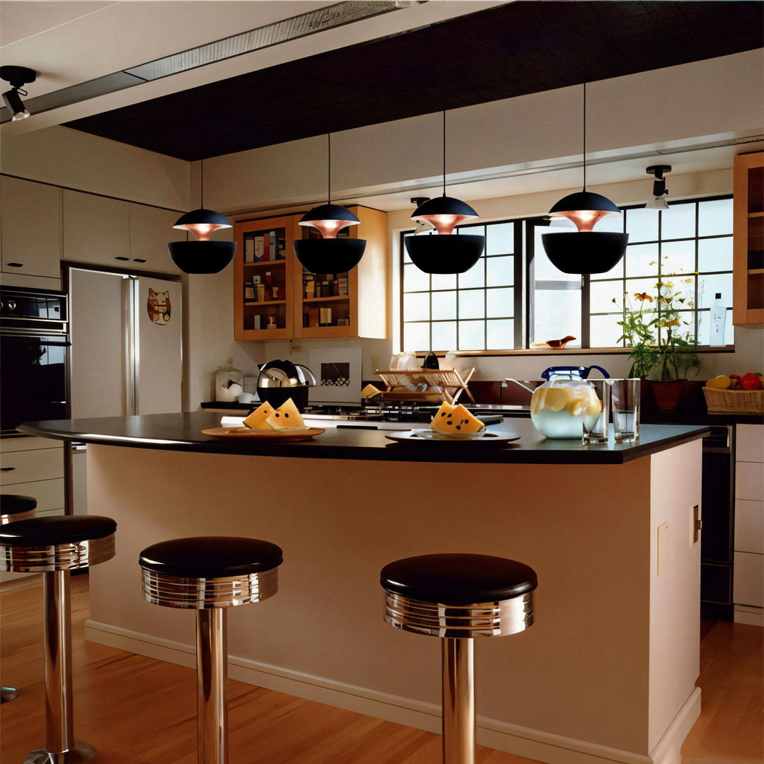 AppleGlow Pendant Light - Artistic E27 Fixture in Black & White 3