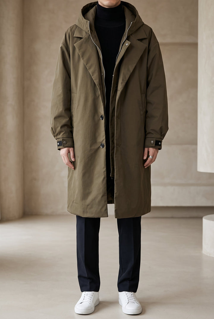 Men's Hooded Raincoat with Full-Length Zip and Storm Flap 2