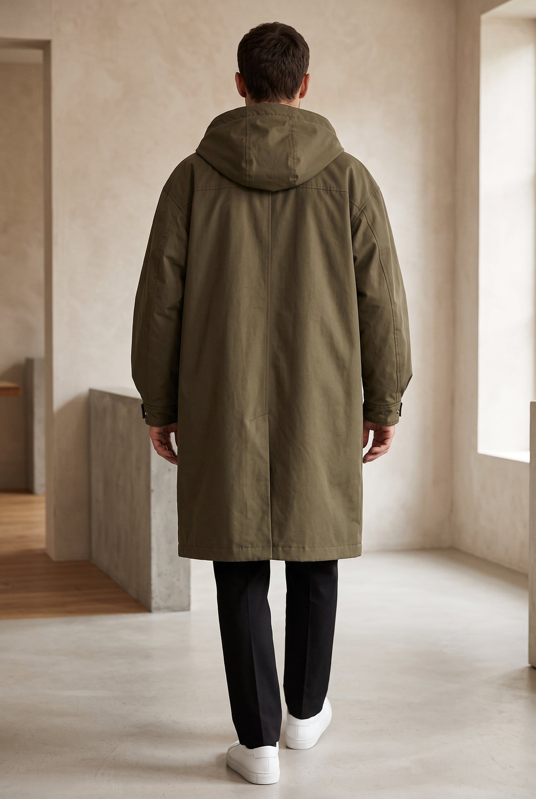 Men's Hooded Raincoat with Full-Length Zip and Storm Flap 3