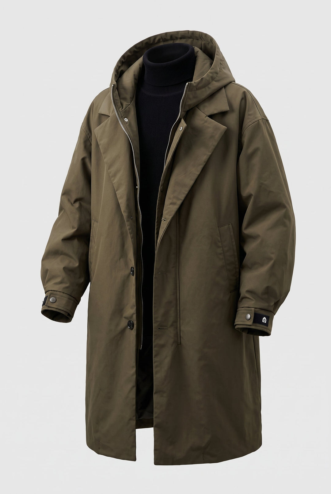 Men's Hooded Raincoat with Full-Length Zip and Storm Flap 5