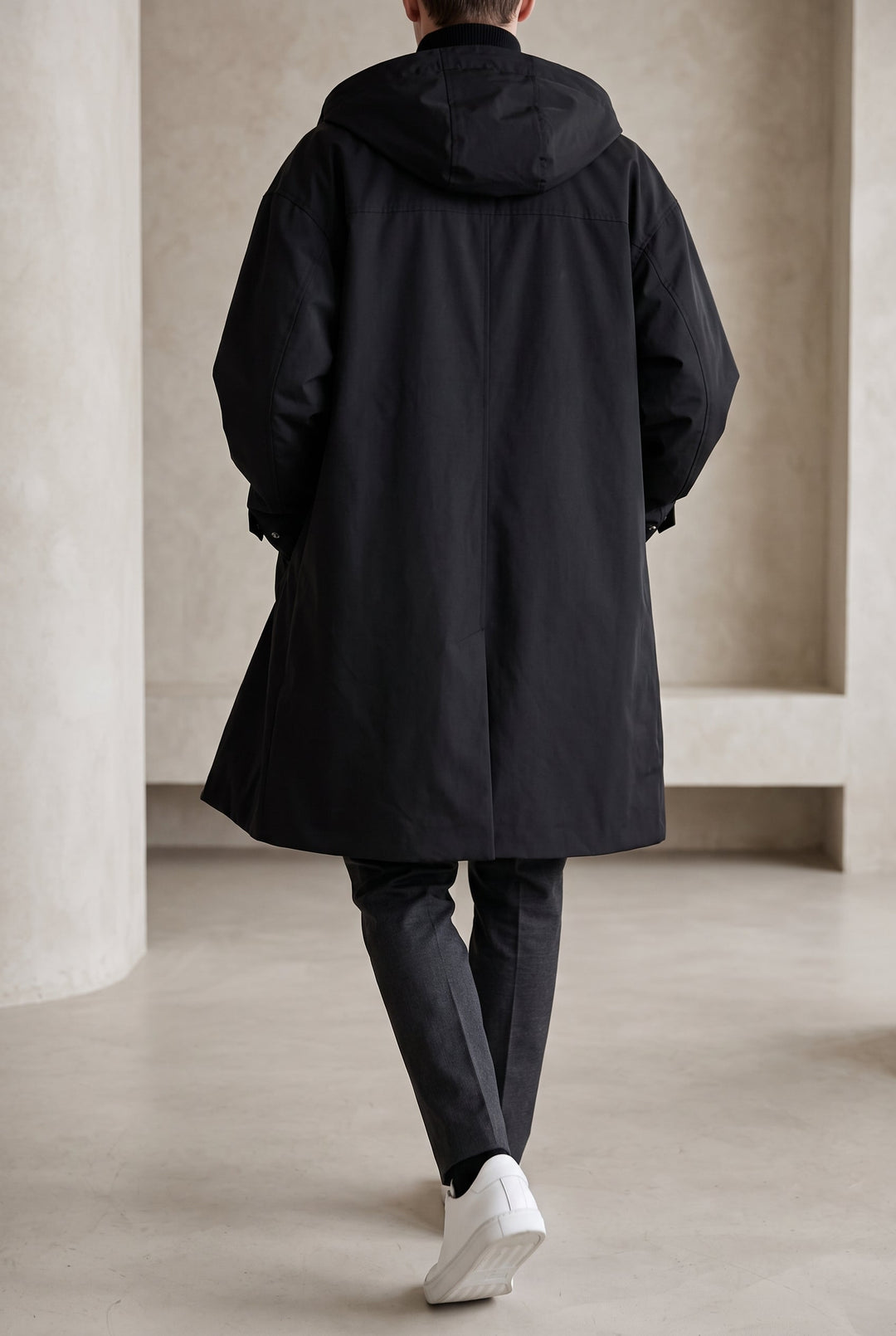 Men's Hooded Raincoat with Full-Length Zip and Storm Flap 7