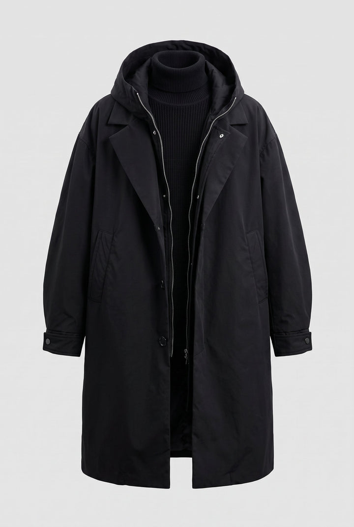 Men's Hooded Raincoat with Full-Length Zip and Storm Flap 8