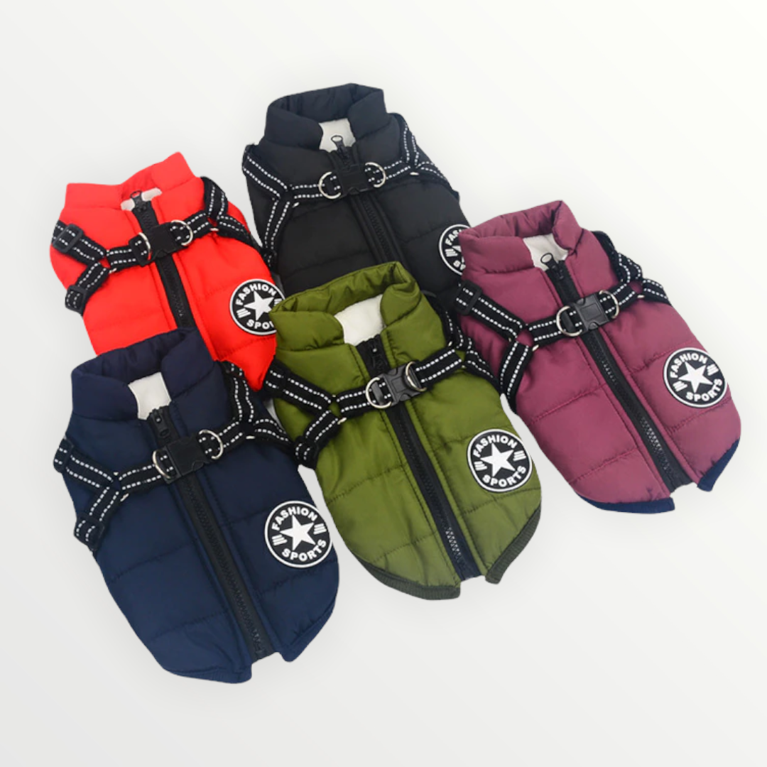 Dog Jacket with Built-In Harness, Windproof and Water-Resistant, Reflective 4