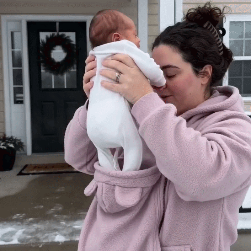 Cozy Fleece Baby-Wearing Hoodie with Front Pouch 11