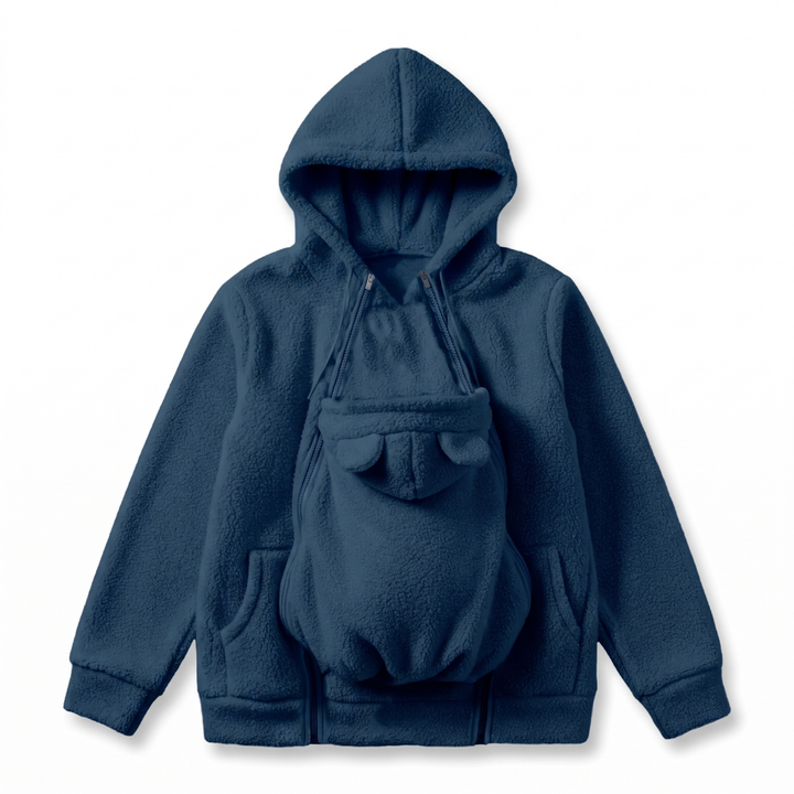 Cozy Fleece Baby-Wearing Hoodie with Front Pouch 2