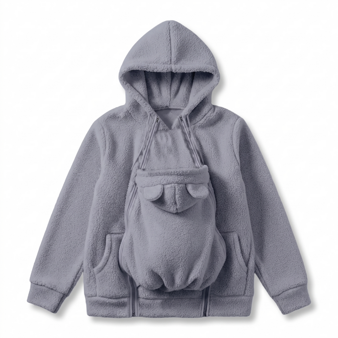 Cozy Fleece Baby-Wearing Hoodie with Front Pouch 5