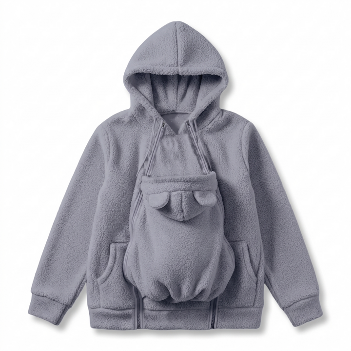 Cozy Fleece Baby-Wearing Hoodie with Front Pouch 5