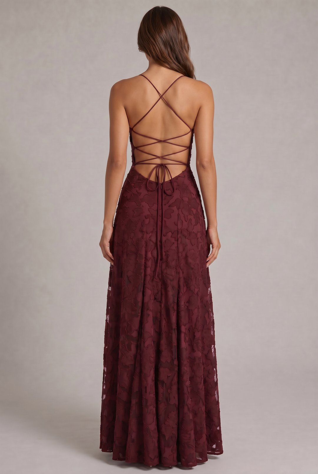 Olivia Maxi Dress - Elegant Evening Gown with Floral Texture 3