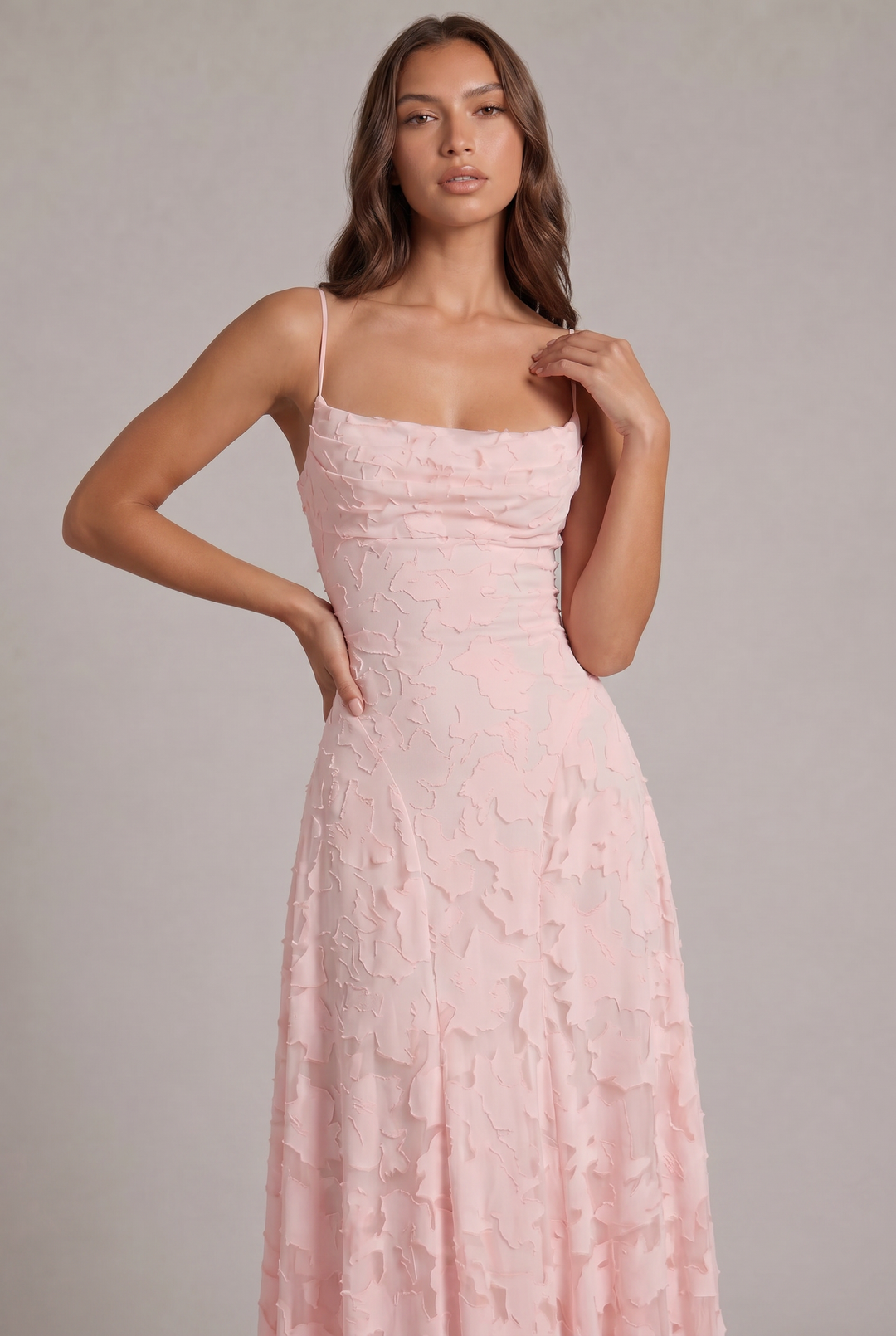 Olivia Maxi Dress - Elegant Evening Gown with Floral Texture 6