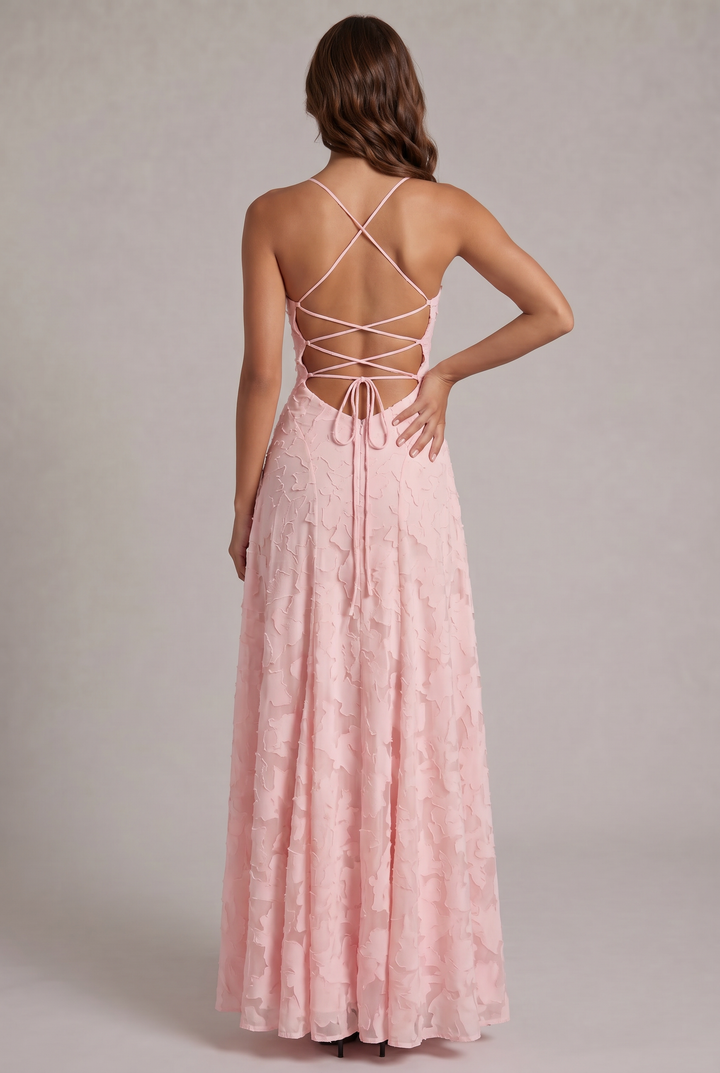 Olivia Maxi Dress - Elegant Evening Gown with Floral Texture 7