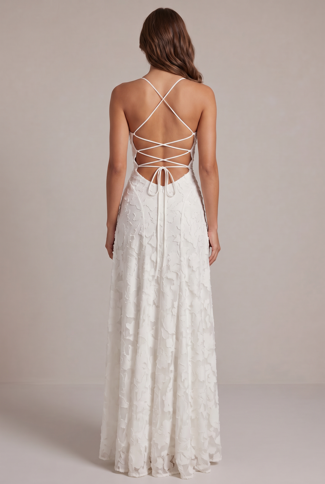 Olivia Maxi Dress - Elegant Evening Gown with Floral Texture 11