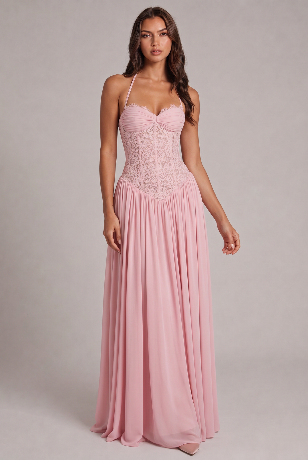 Faye Maxi Dress with Lace Corset Bodice 1