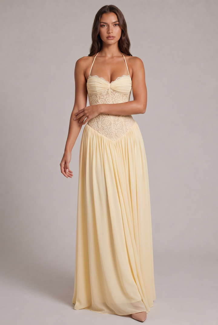 Faye Maxi Dress with Lace Corset Bodice 5