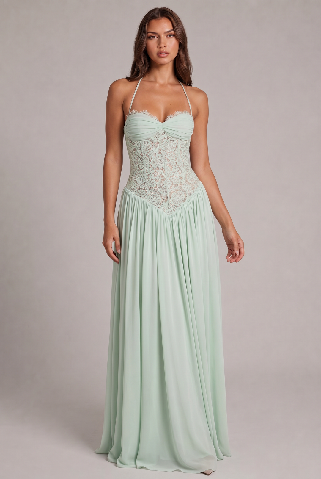 Faye Maxi Dress with Lace Corset Bodice 9