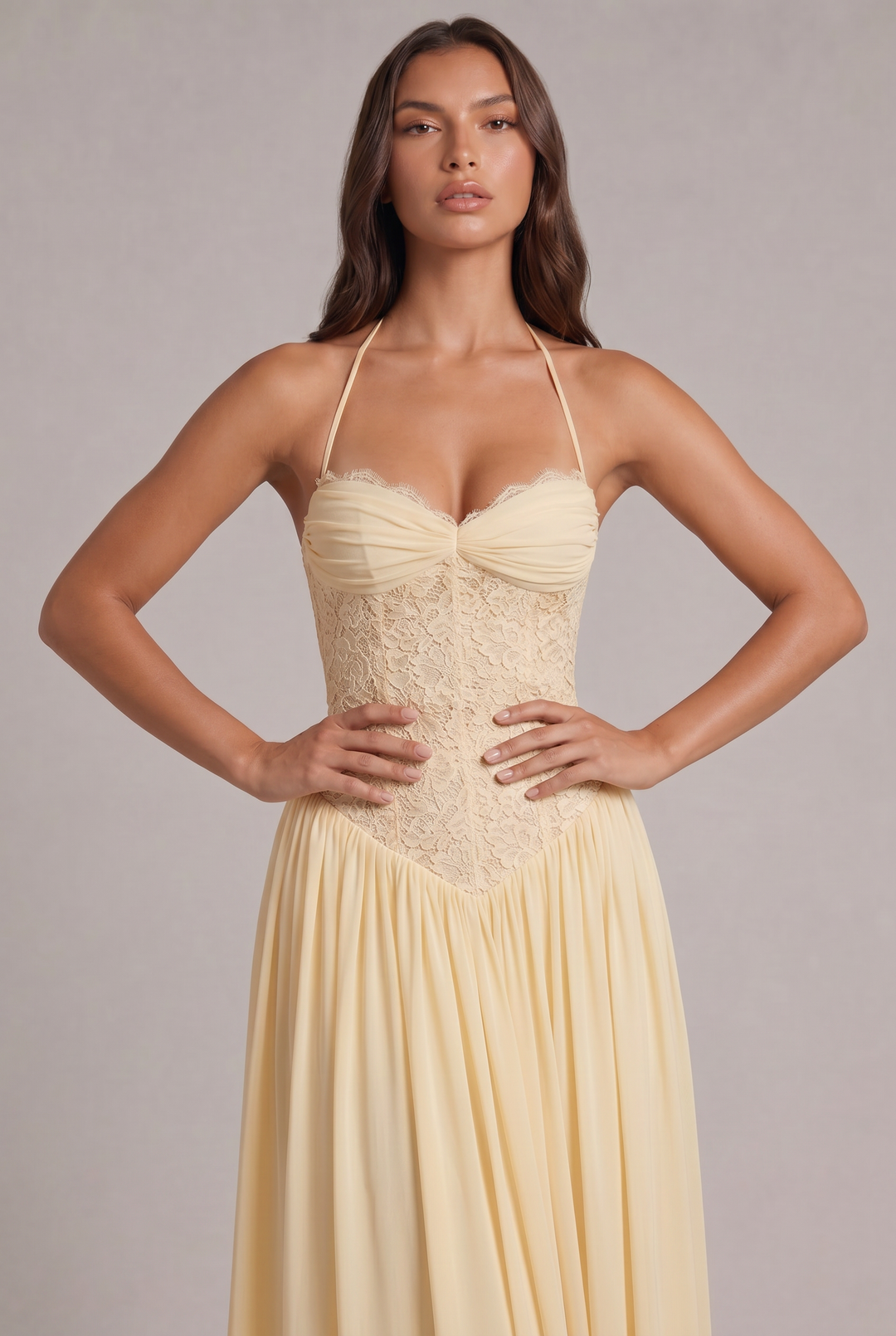 Faye Maxi Dress with Lace Corset Bodice 6