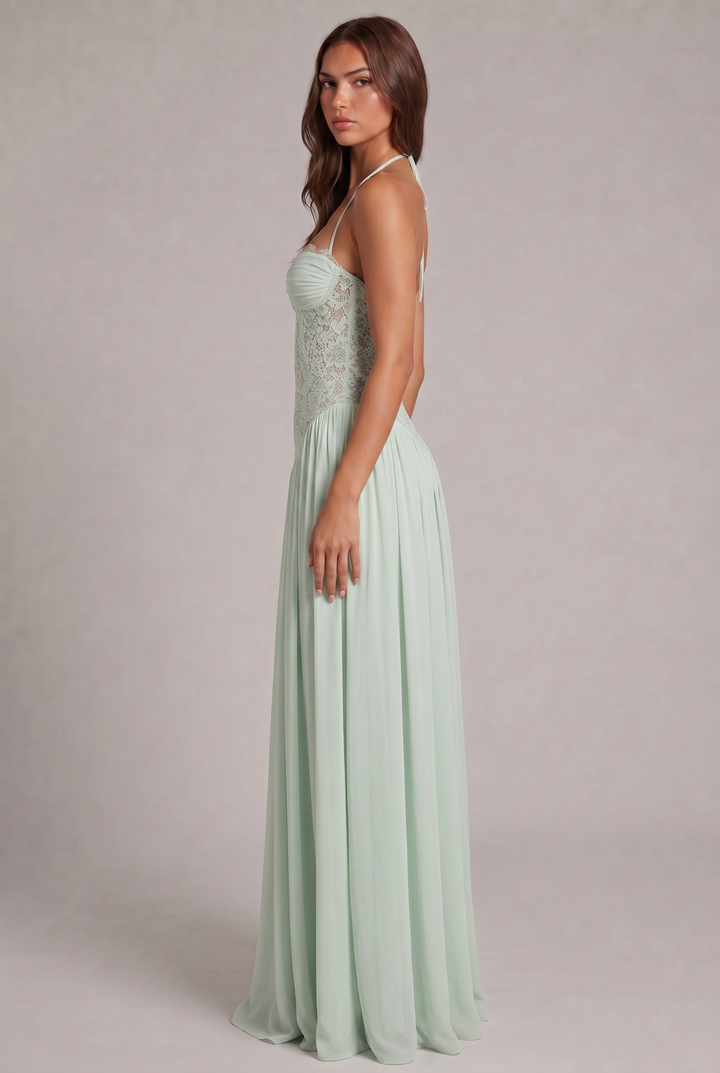 Faye Maxi Dress with Lace Corset Bodice 10