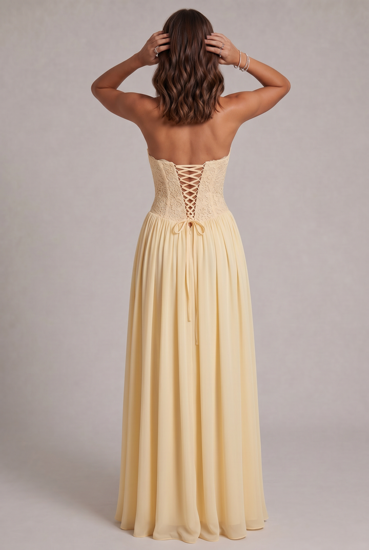 Faye Maxi Dress with Lace Corset Bodice 8