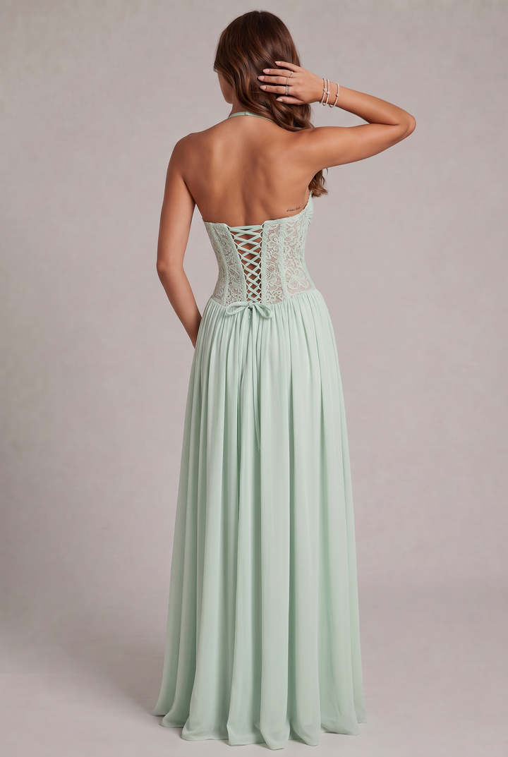 Faye Maxi Dress with Lace Corset Bodice 11
