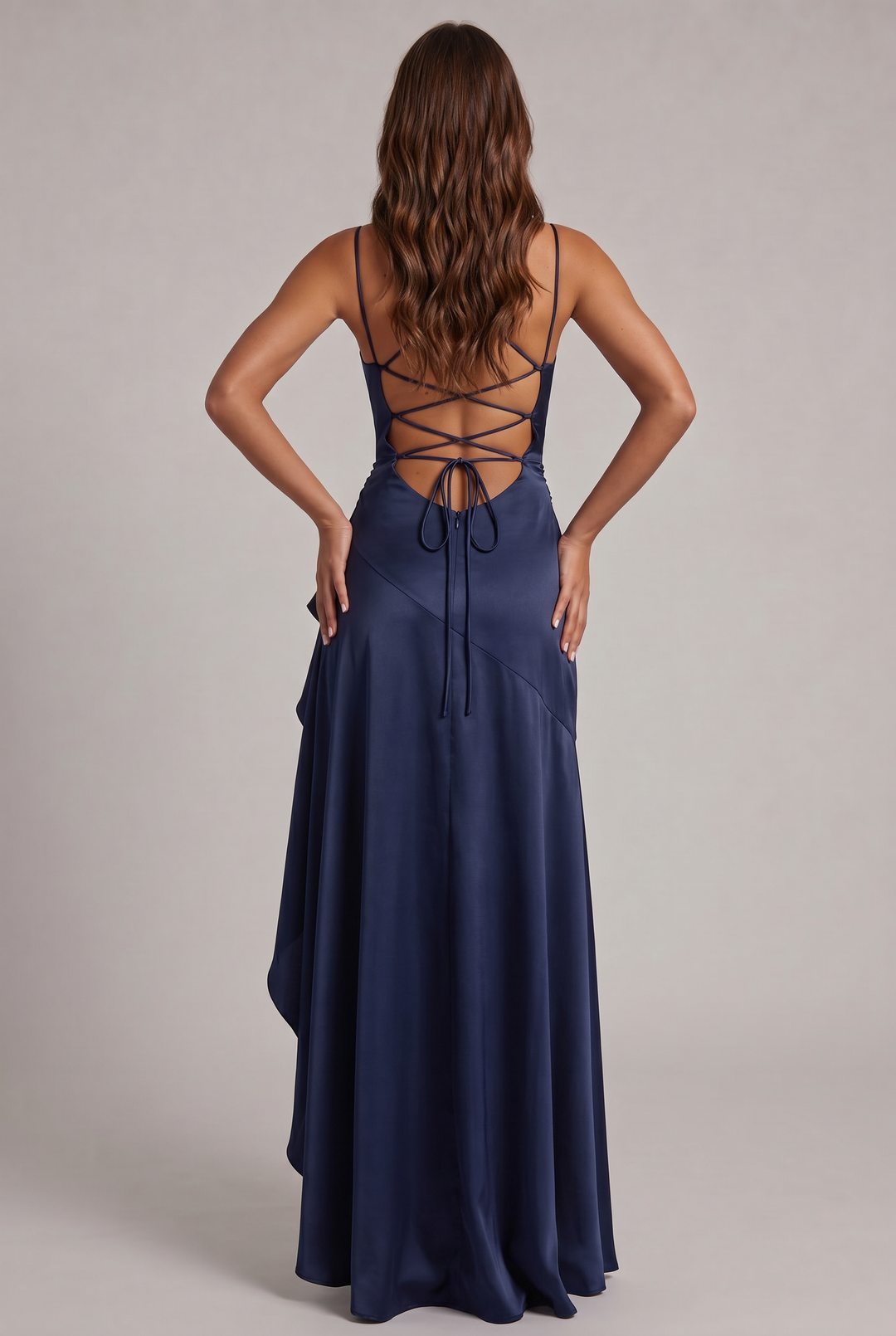 Samira Maxi Dress with Front Slit and Spaghetti Straps 8