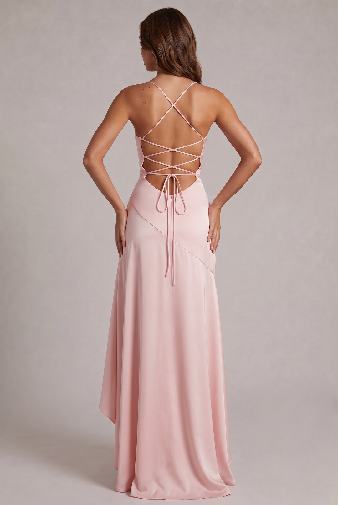 Samira Maxi Dress with Front Slit and Spaghetti Straps 20