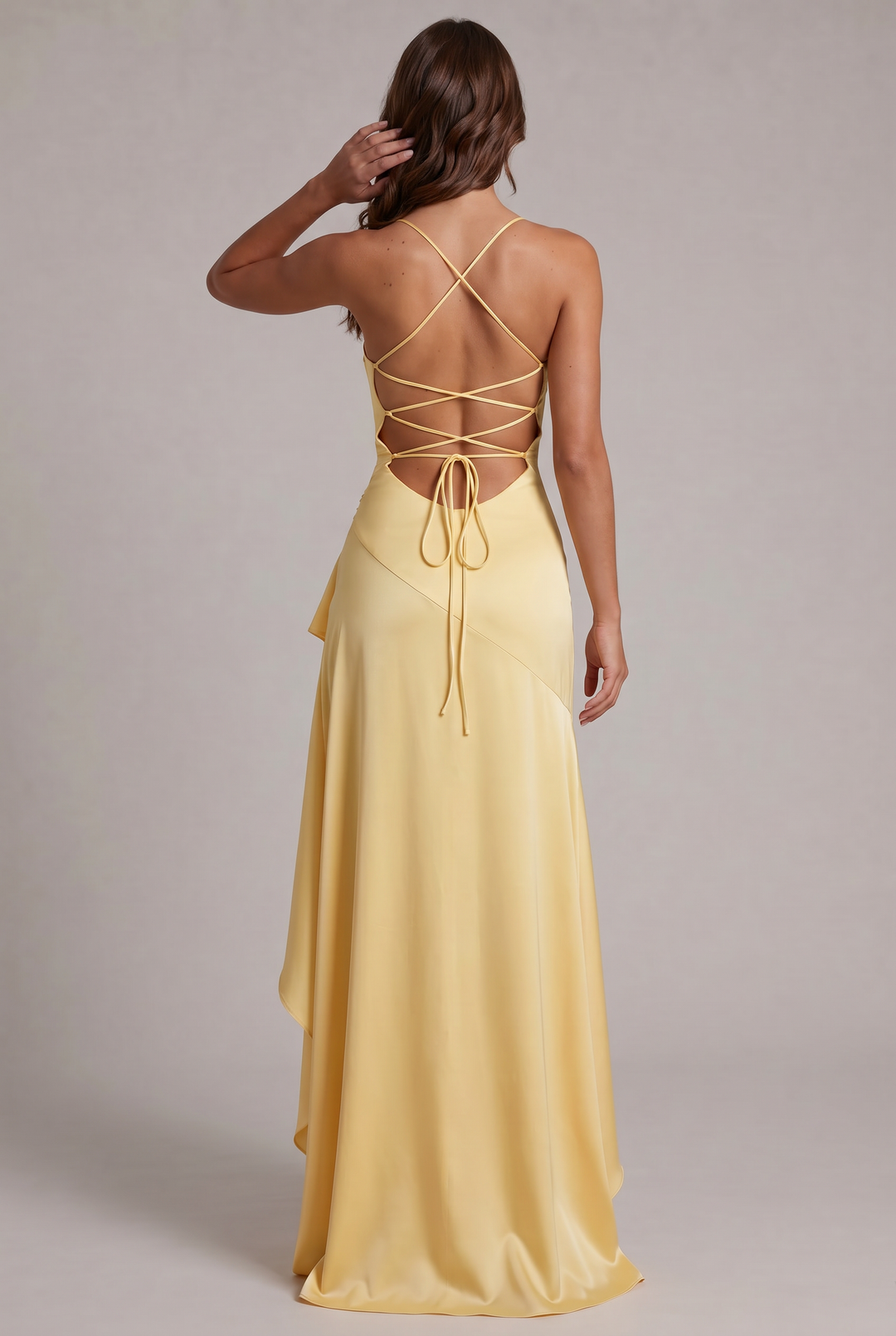 Samira Maxi Dress with Front Slit and Spaghetti Straps 32