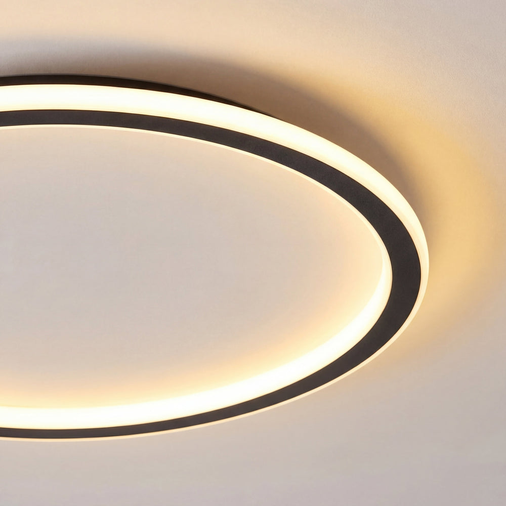 Black Round LED Ceiling Light with Remote Dimmer 2