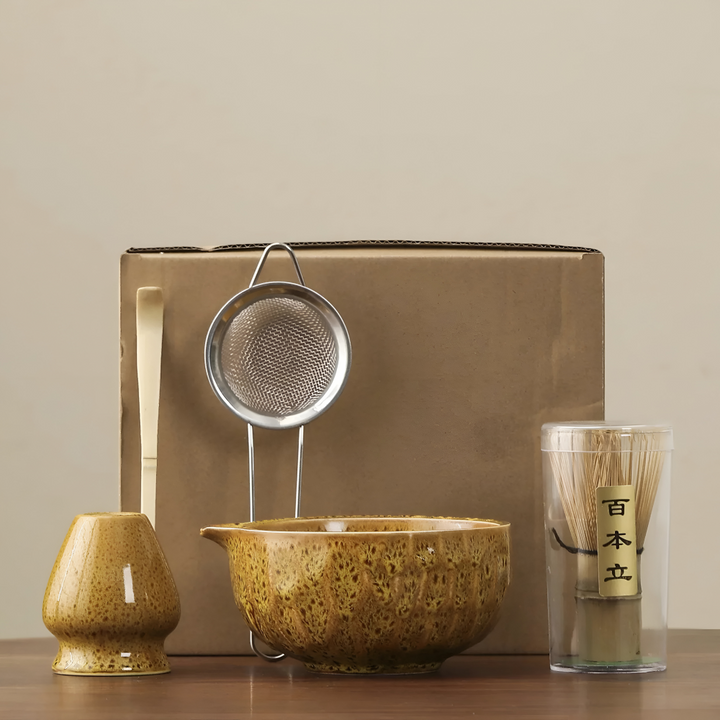 5-Piece Matcha Set with Handcrafted Ceramic Bowl and Bamboo Accessories 3