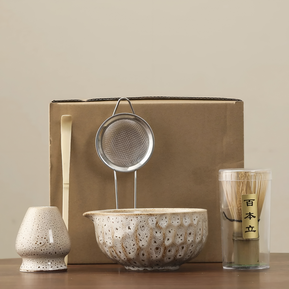 5-Piece Matcha Set with Handcrafted Ceramic Bowl and Bamboo Accessories 5