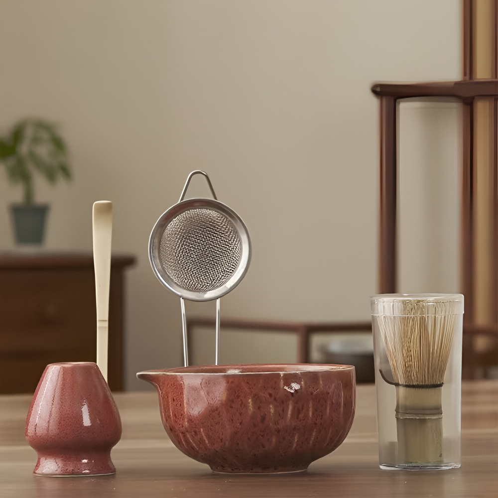 5-Piece Matcha Set with Handcrafted Ceramic Bowl and Bamboo Accessories 2