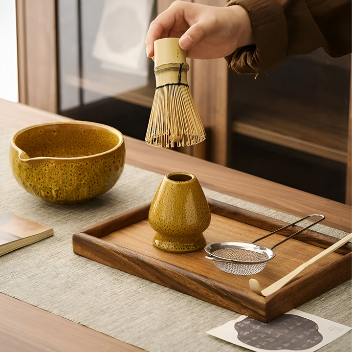 5-Piece Matcha Set with Handcrafted Ceramic Bowl and Bamboo Accessories 7