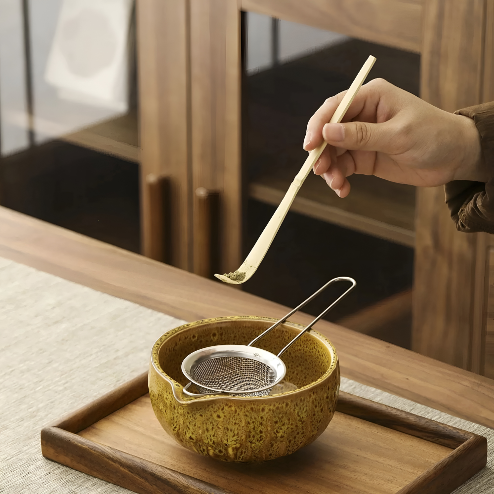 5-Piece Matcha Set with Handcrafted Ceramic Bowl and Bamboo Accessories 9